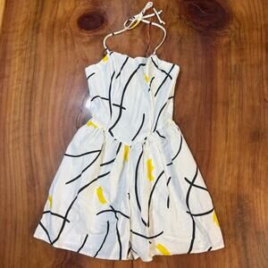 Vintage White Jumpsuit with Yellow and Black Accents